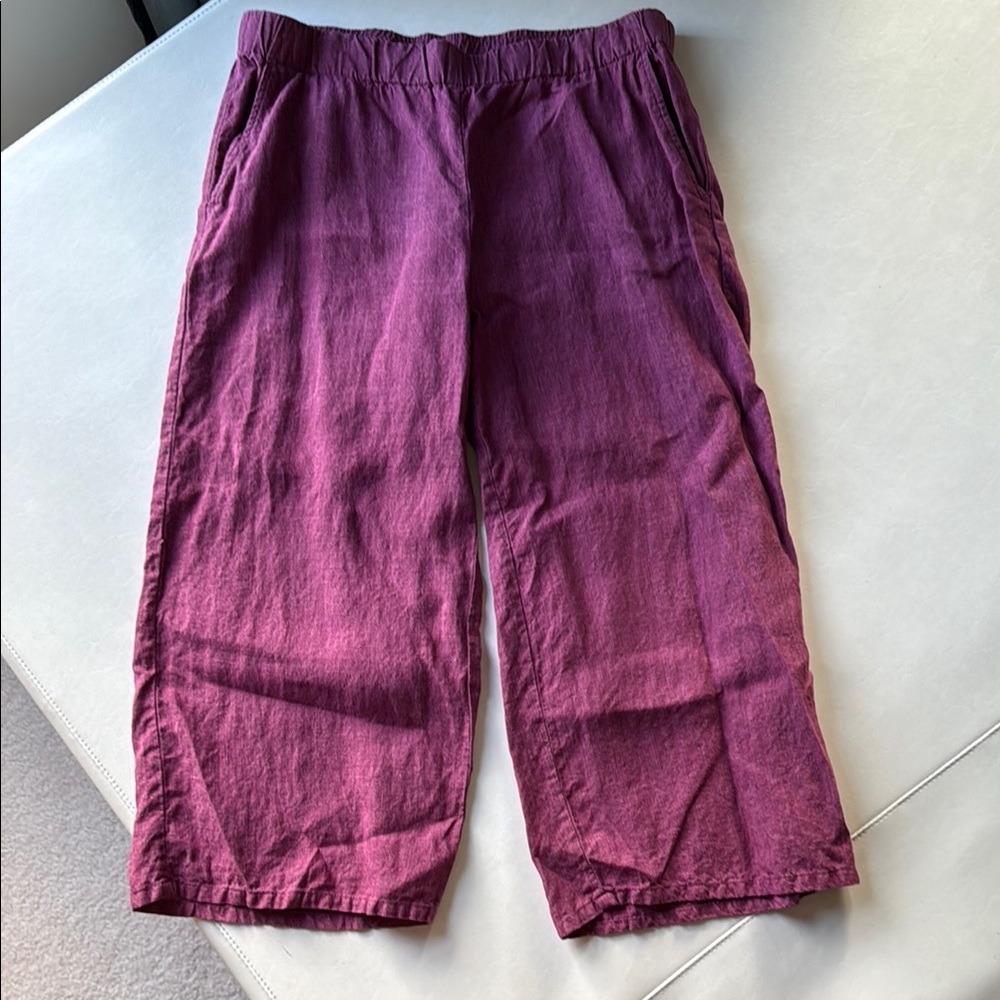 Eileen Fisher Linen Wide Leg Pants size petite large